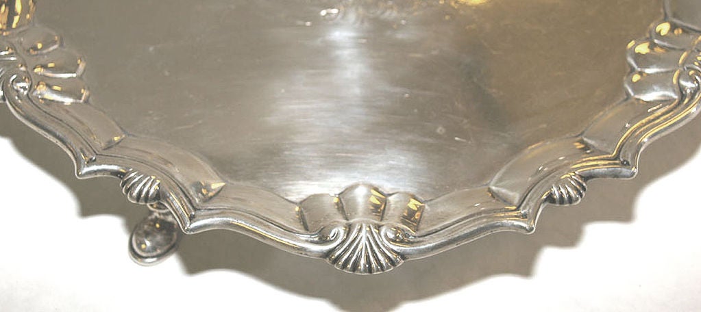 Sterling Silver A STERLING SILVER SALVER BY ROBERT ABERCROMBY. LONDON, 1742 For Sale
